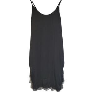 Black Slip Dress Eyelash Lace 90s Whimsigoth LBD Cocktail Party Fairy Y2K Size S